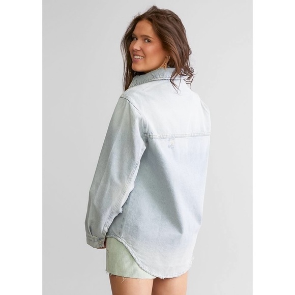 Signature 8 Distressed Denim Shacket - Picture 2 of 10